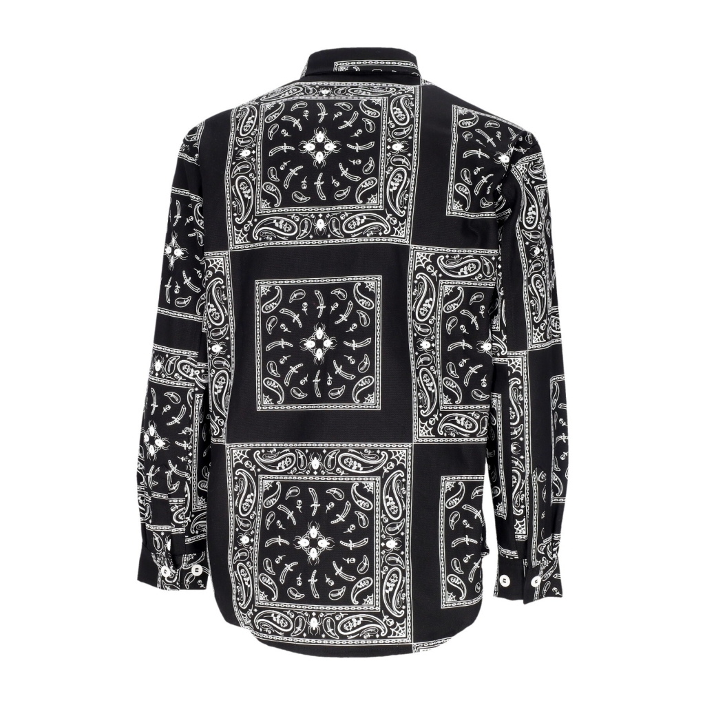 camicia manica lunga uomo bandana shirt BLACK | Bowdoo.com