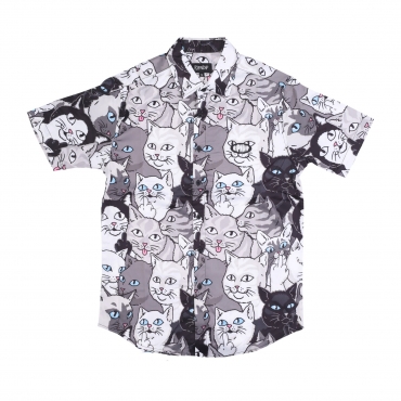 camicia manica corta uomo family tree button up BLACK