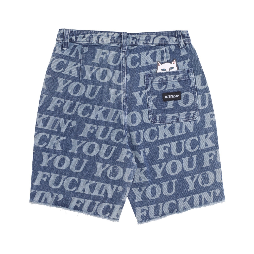 jeans corto uomo fuckin fuck denim shorts MEDIUM WASH