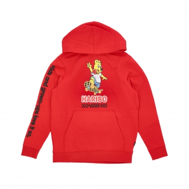 felpa cappuccio ragazzo hoodie x haribo TRUE RED