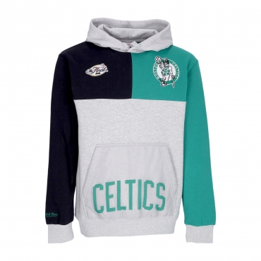 felpa cappuccio uomo nba tie breaker fleece hoodie hardwood classics boscel GREY HEATHER/GREEN