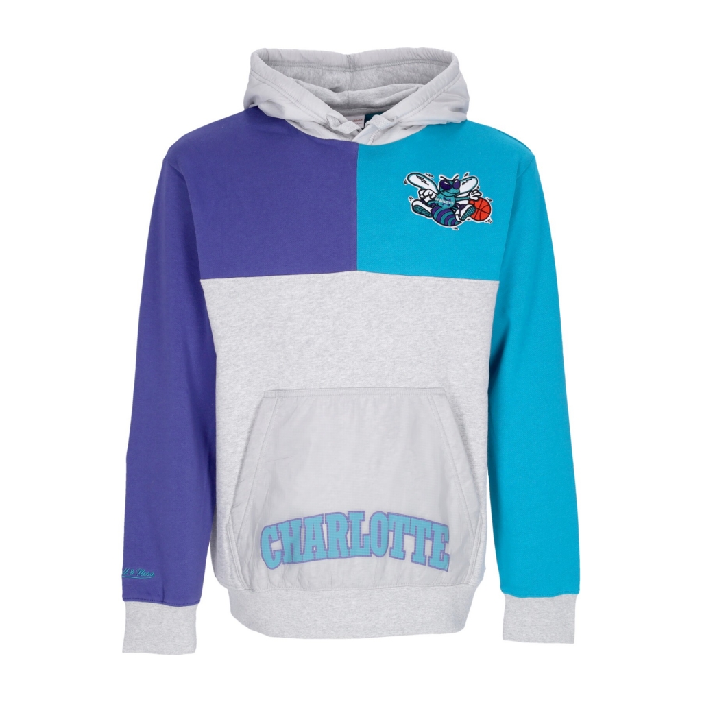 felpa cappuccio uomo nba tie breaker fleece hoodie hardwood classics chahor GREY HEATHER/PURPLE