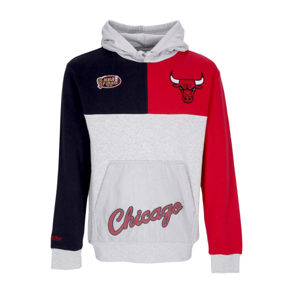 felpa cappuccio uomo nba tie breaker fleece hoodie hardwood classics chibul GREY HEATHER/RED