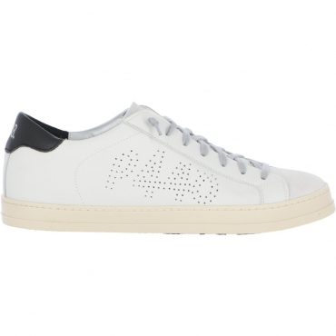 Scarpe P448 Uomo John Made In Italy Pelle White Black