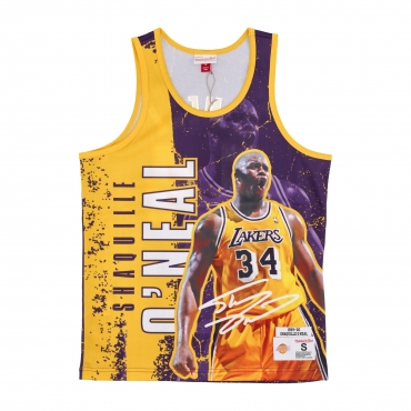 canotta tipo basket uomo nba burst mesh tank no 34 shaquille oneal loslak ORIGINAL TEAM COLORS