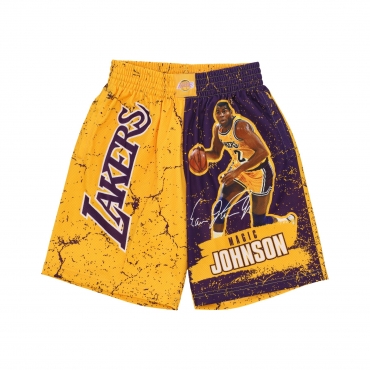 pantaloncino tipo basket uomo nba burst mesh short no 32 magic johnson loslak ORIGINAL TEAM COLORS