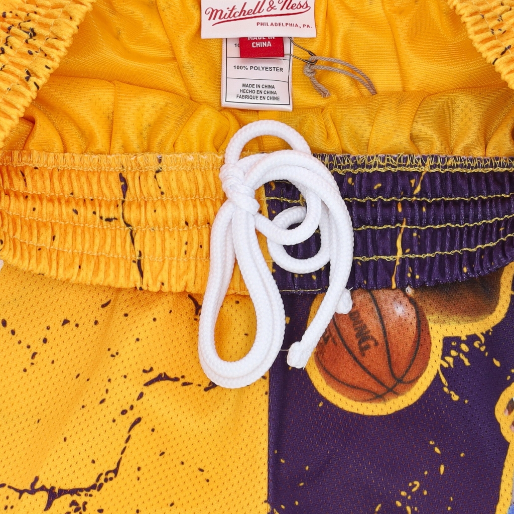 pantaloncino tipo basket uomo nba burst mesh short no 32 magic johnson loslak ORIGINAL TEAM COLORS