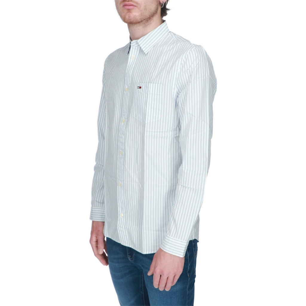 Camicia Tommy Hilfiger Uomo Essential Stripe YBR WHITE INDIGO