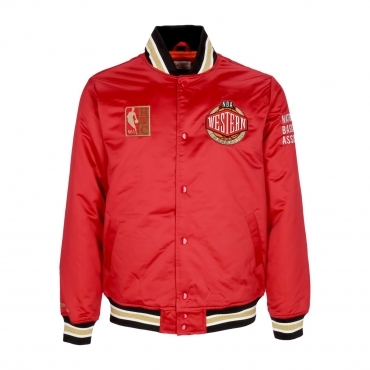 giubbotto bomber uomo nba heavyweight satin jacket update team west SCARLET