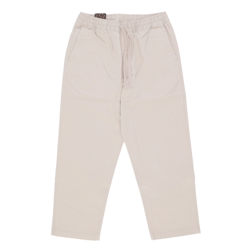 pantalone lungo donna range loose cropped elastic waist pant OATMEAL