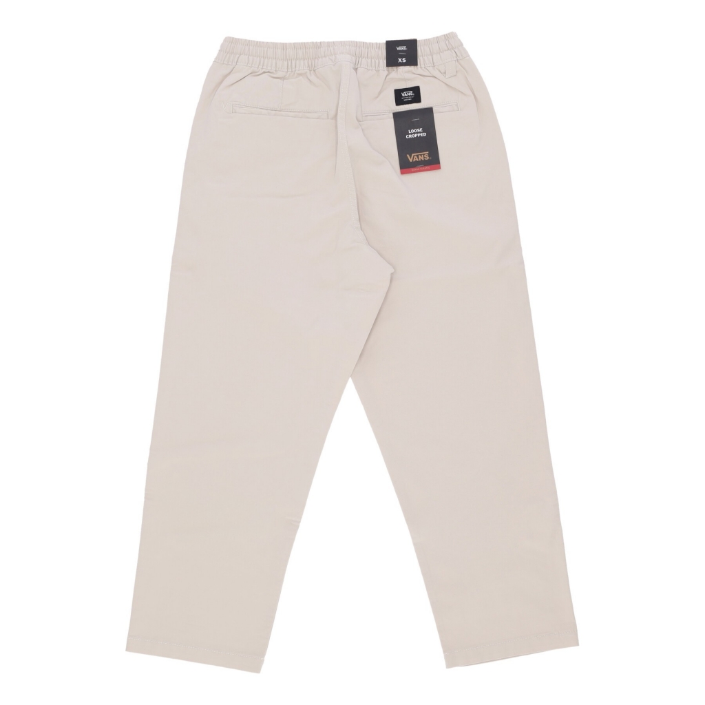 pantalone lungo donna range loose cropped elastic waist pant OATMEAL