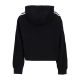felpa cappuccio corta donna cropped hoodie BLACK