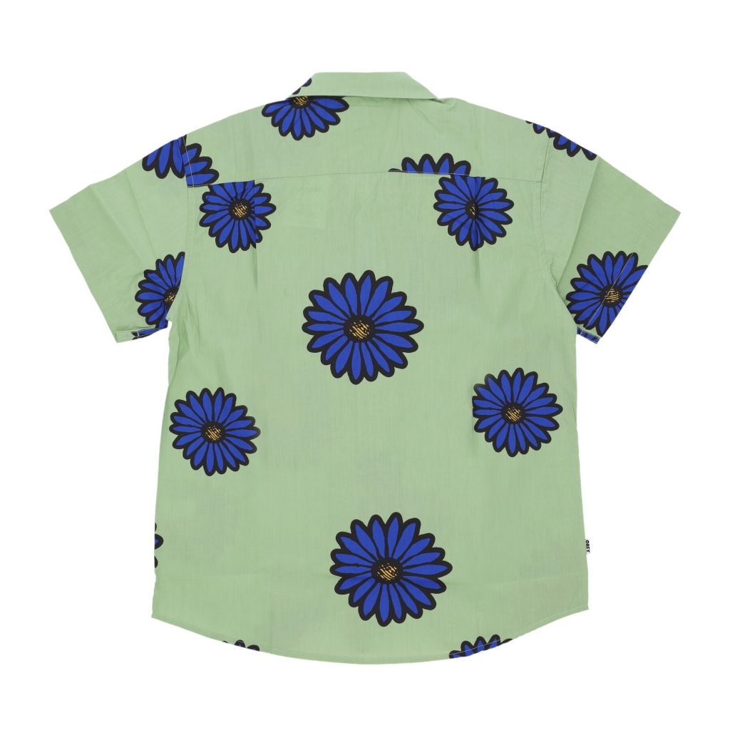 camicia manica corta uomo daisy blossoms woven GREEN MULTI