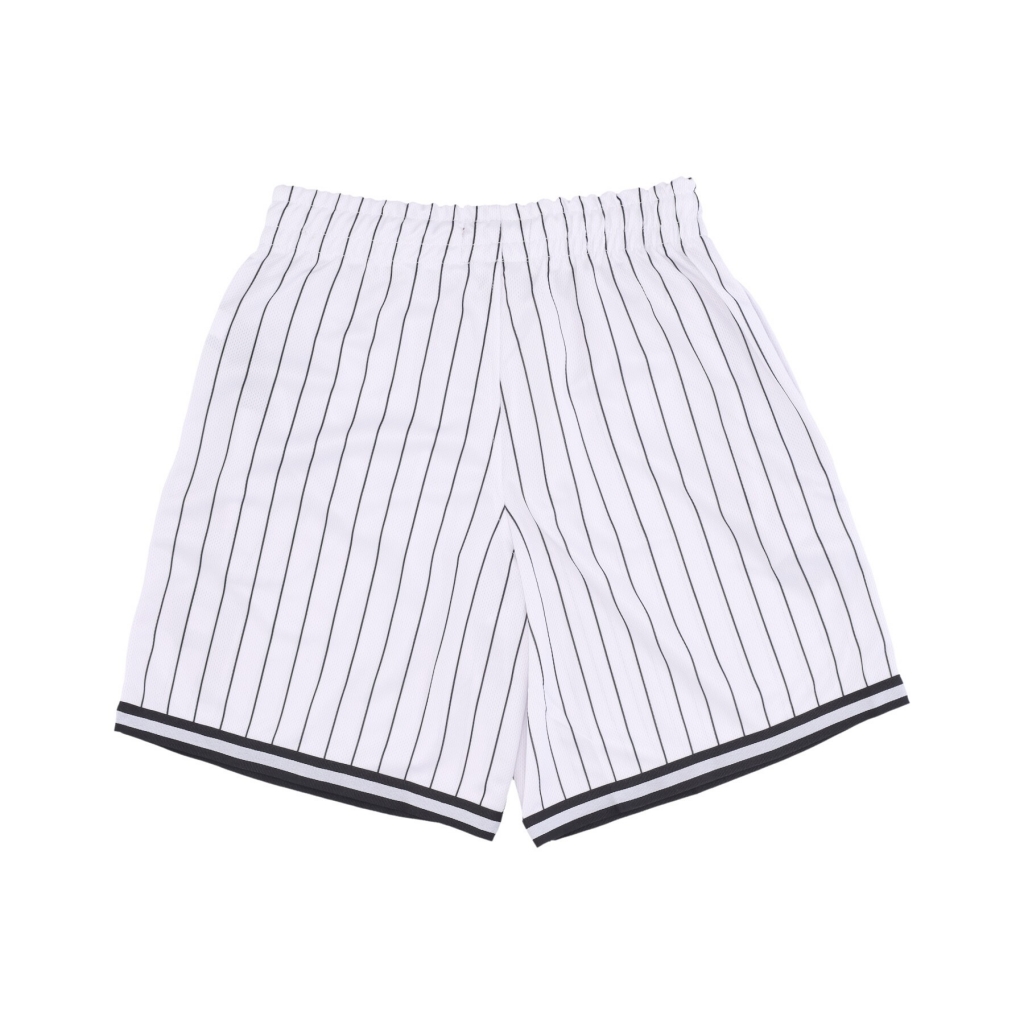 pantaloncino tipo basket uomo mlb pinstriped grafton shorts pitpir WHITE WASH