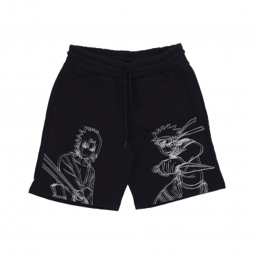 pantalone corto tuta uomo naruto  sasuke sweatshorts BLACK