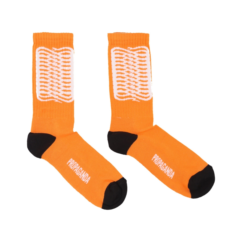 calza media uomo ribs socks ORANGE/WHITE/BLACK