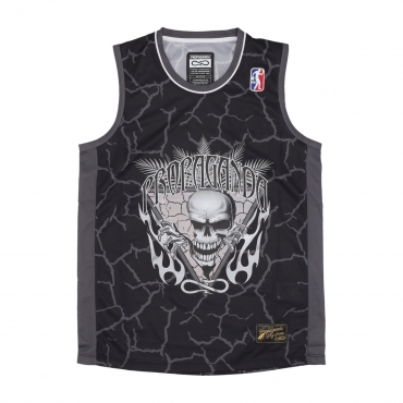 canotta tipo basket uomo skeleton jersey BLACK