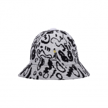 cappello da pescatore uomo street king casual WHITE/BLACK