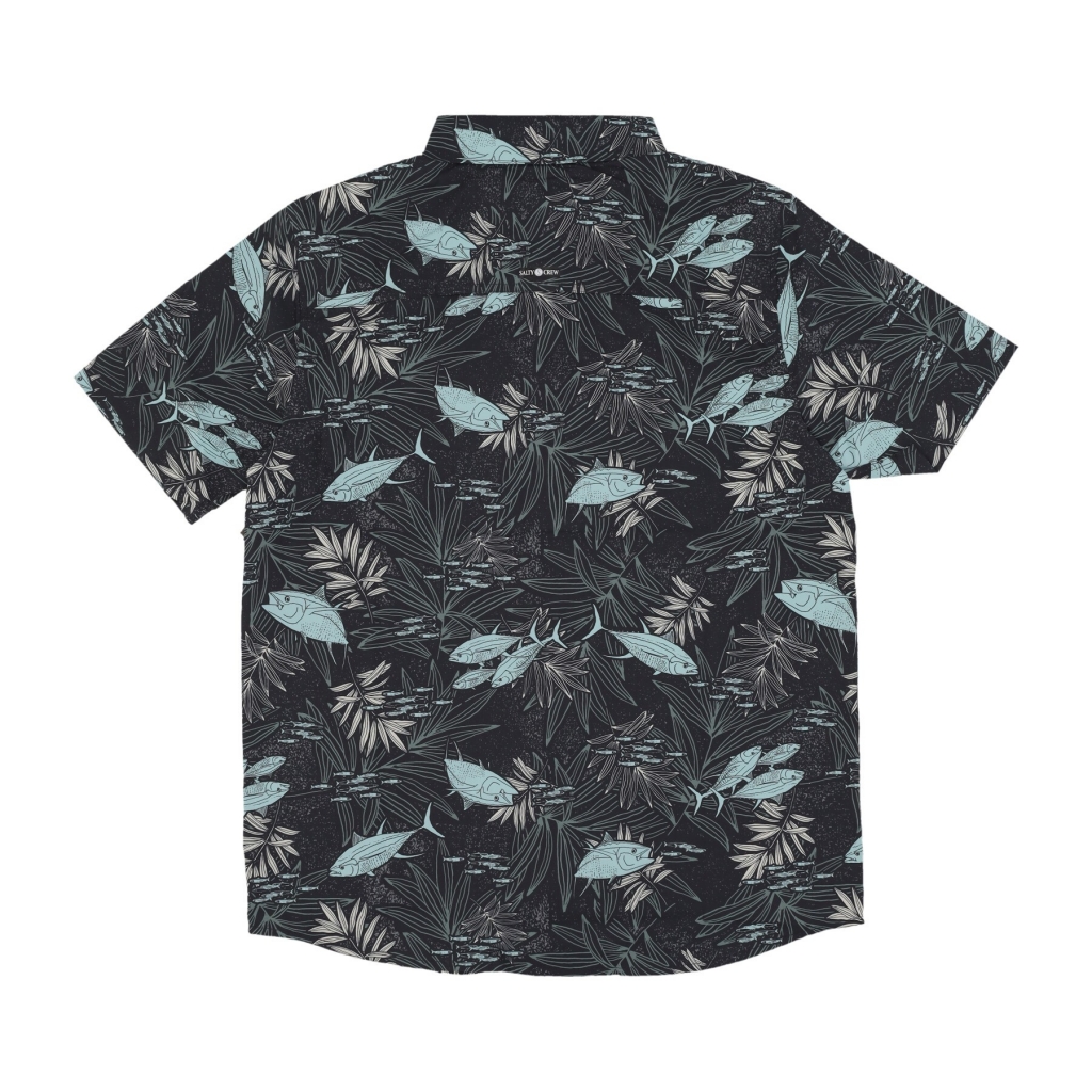 camicia manica corta uomo feeding frenzy uv woven BLACK