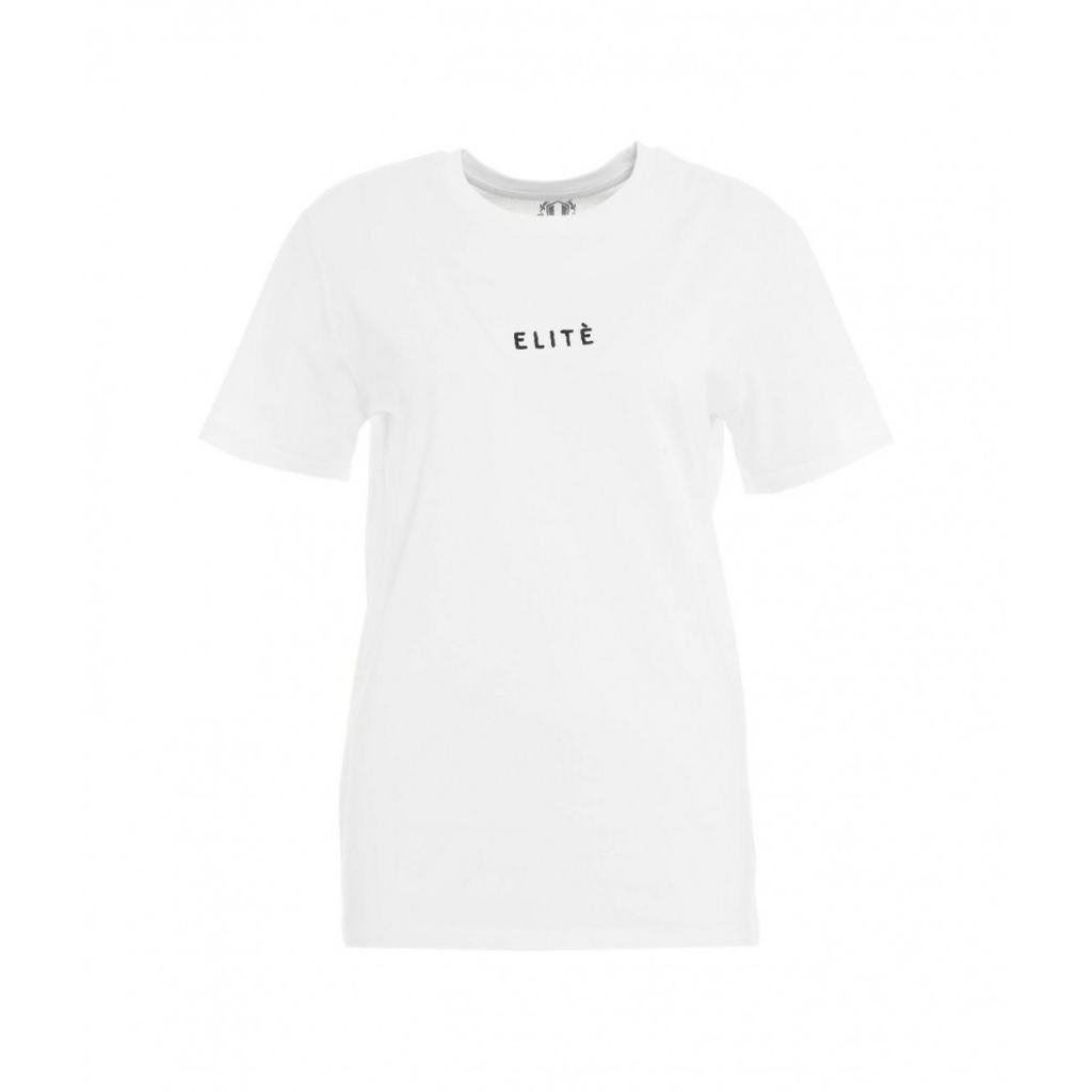 T-shirt con ricamo logo bianco