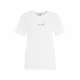 T-shirt con ricamo logo bianco