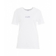 T-shirt con ricamo logo bianco