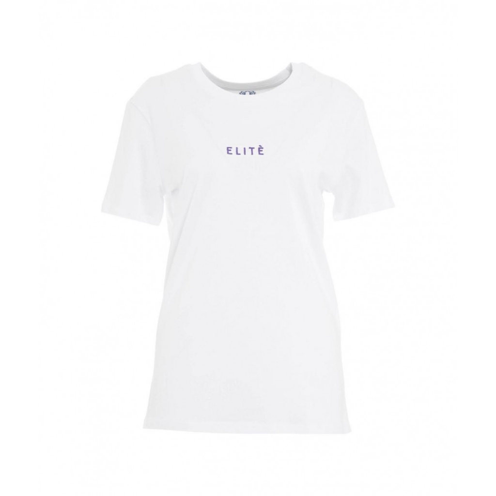 T-shirt con ricamo logo bianco