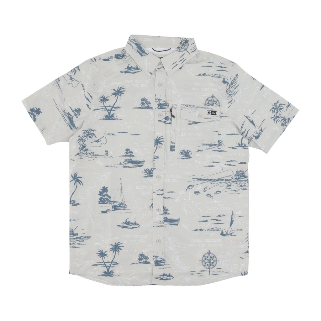 camicia manica corta uomo seafarer tech woven shirt GREY