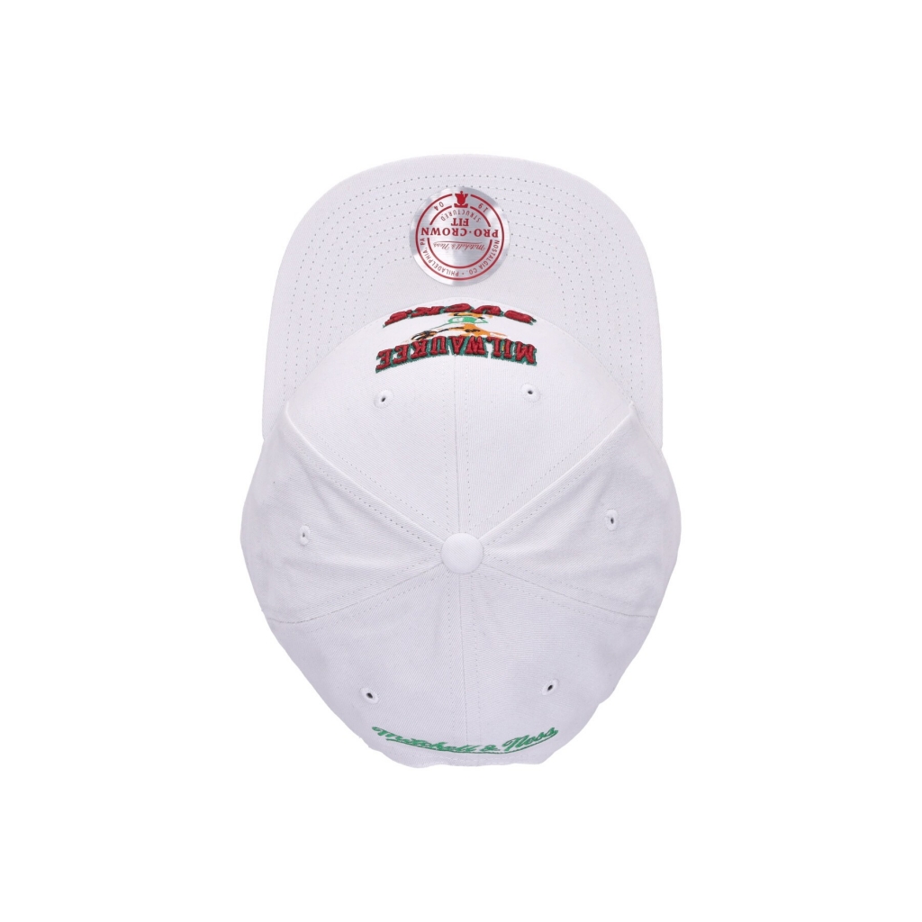 cappellino visiera curva uomo nba all in pro snapback hwc milbuc WHITE