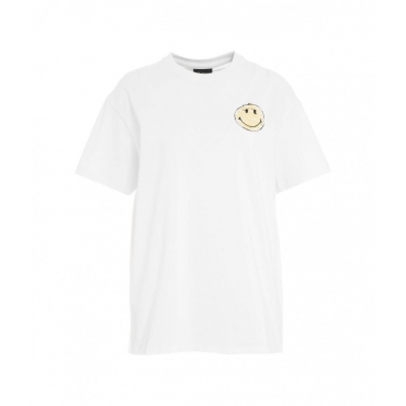 T-shirt con ricamo logo bianco