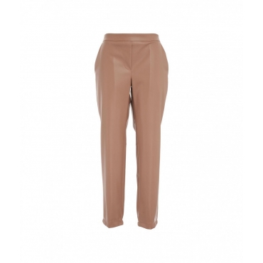 Pantaloni in similpelle Cammello