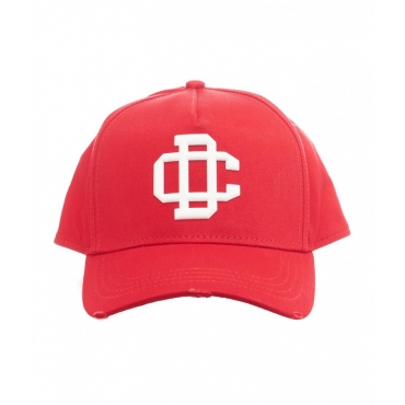 Baseball cap con ricamo logo rosso