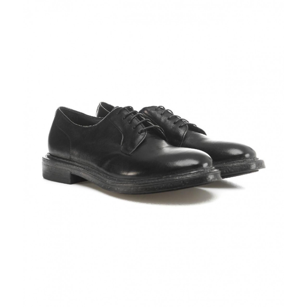 Scarpe stringate in pelle liscia nero