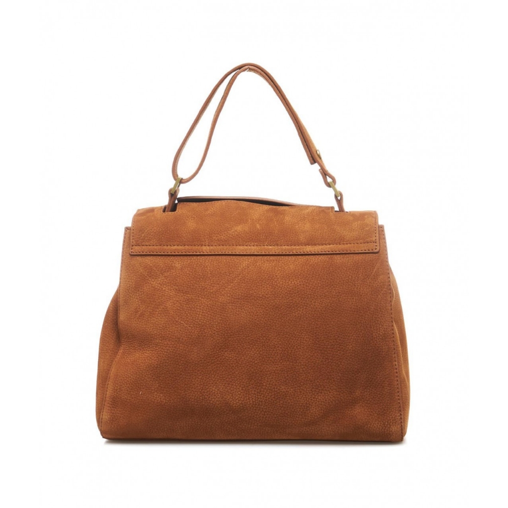 Borsa in pelle scamosciata marrone