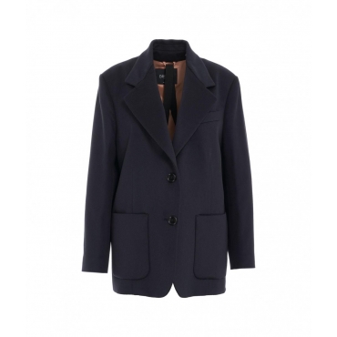 Blazer monopetto in cashmere blu scuro