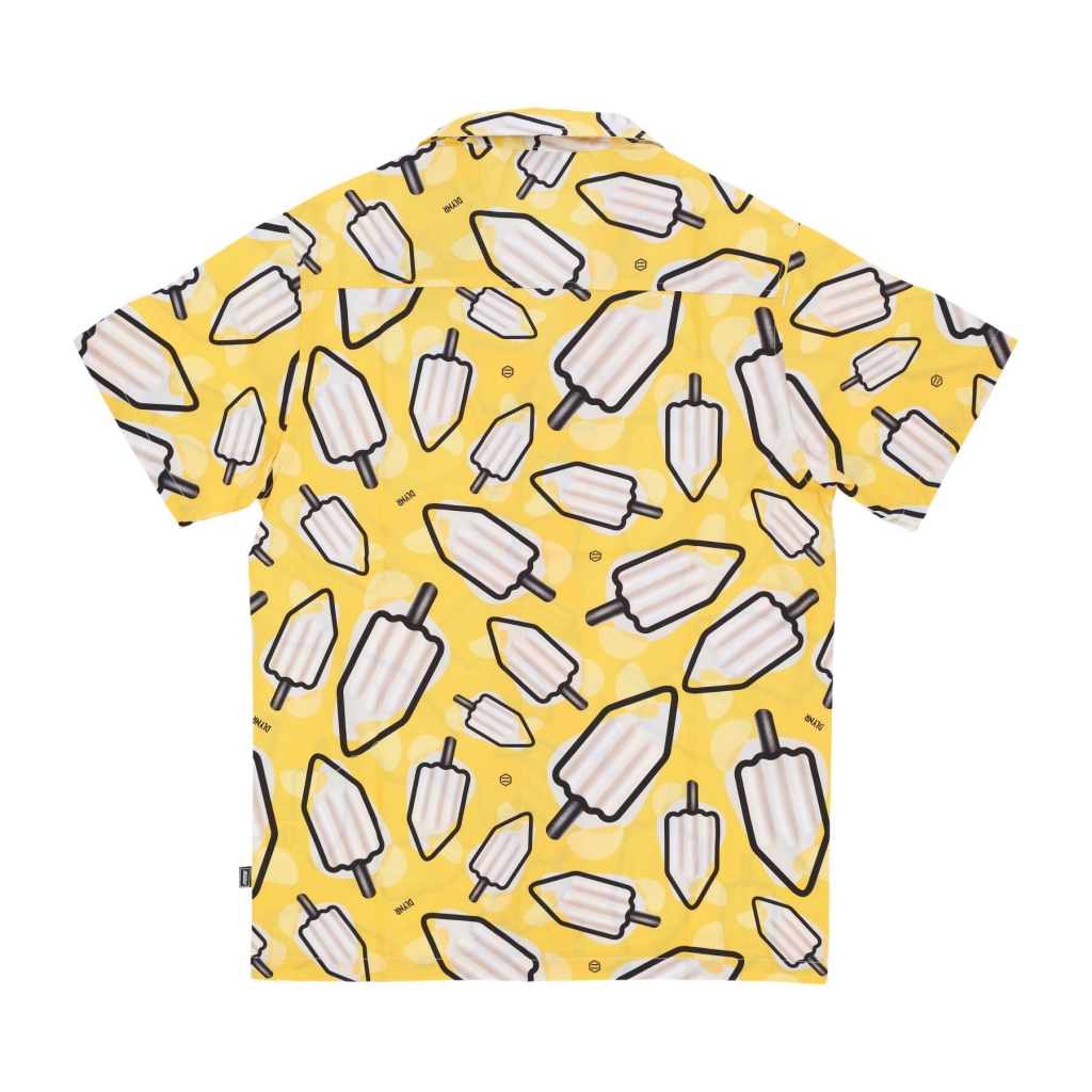 camicia manica corta uomo mambo pattern al limone bowling shirt YELLOW