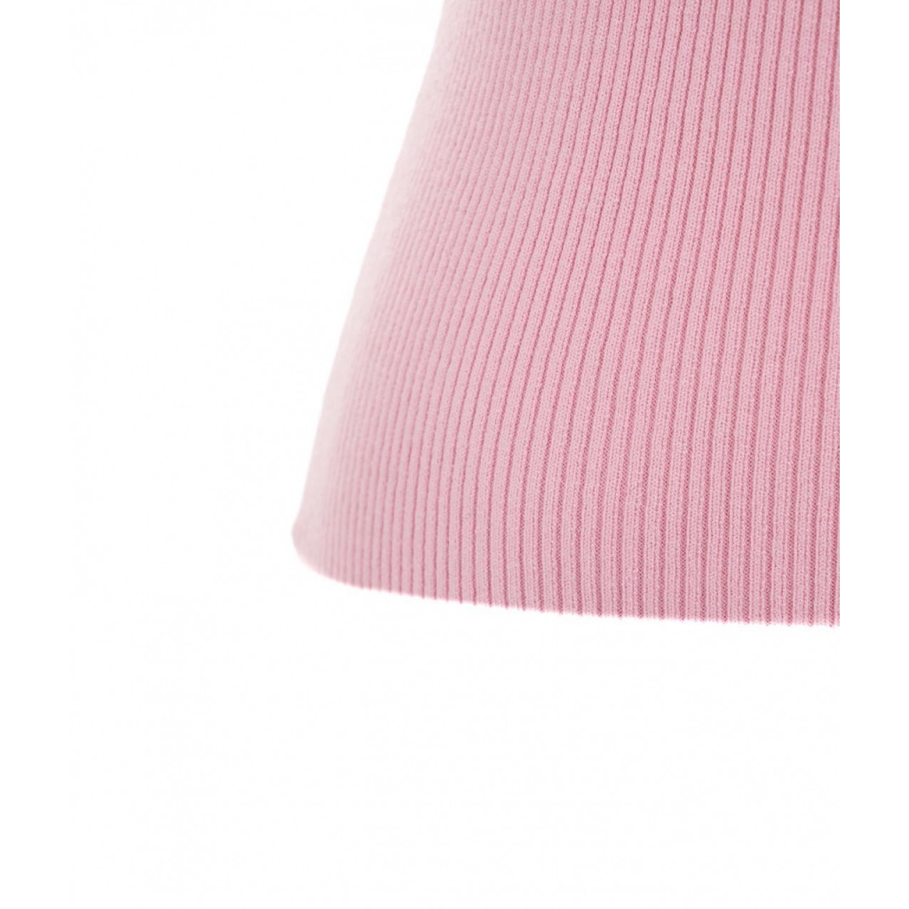 Top in maglia a coste rosa chiaro