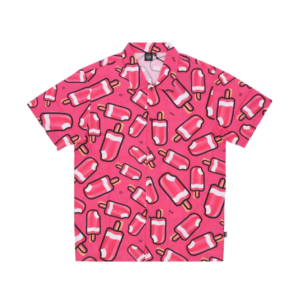 camicia manica corta uomo mambo pattern alla fragola bowling shirt STRAWBERRY