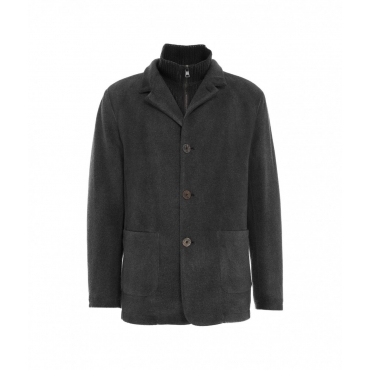 Giacca blazer con rifiniture rimovibili grigio