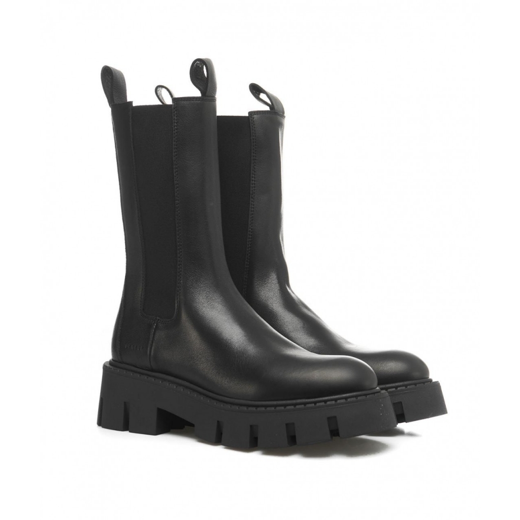 Stivali con plateau in pelle nero Bowdoo