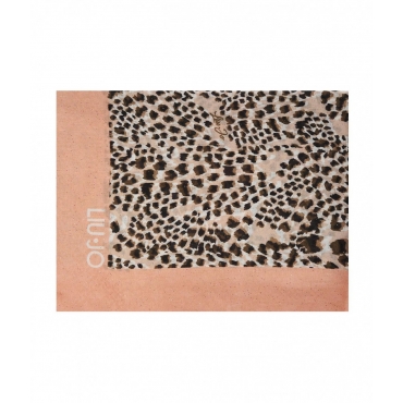 Foulard con stampa animalier rosa chiaro