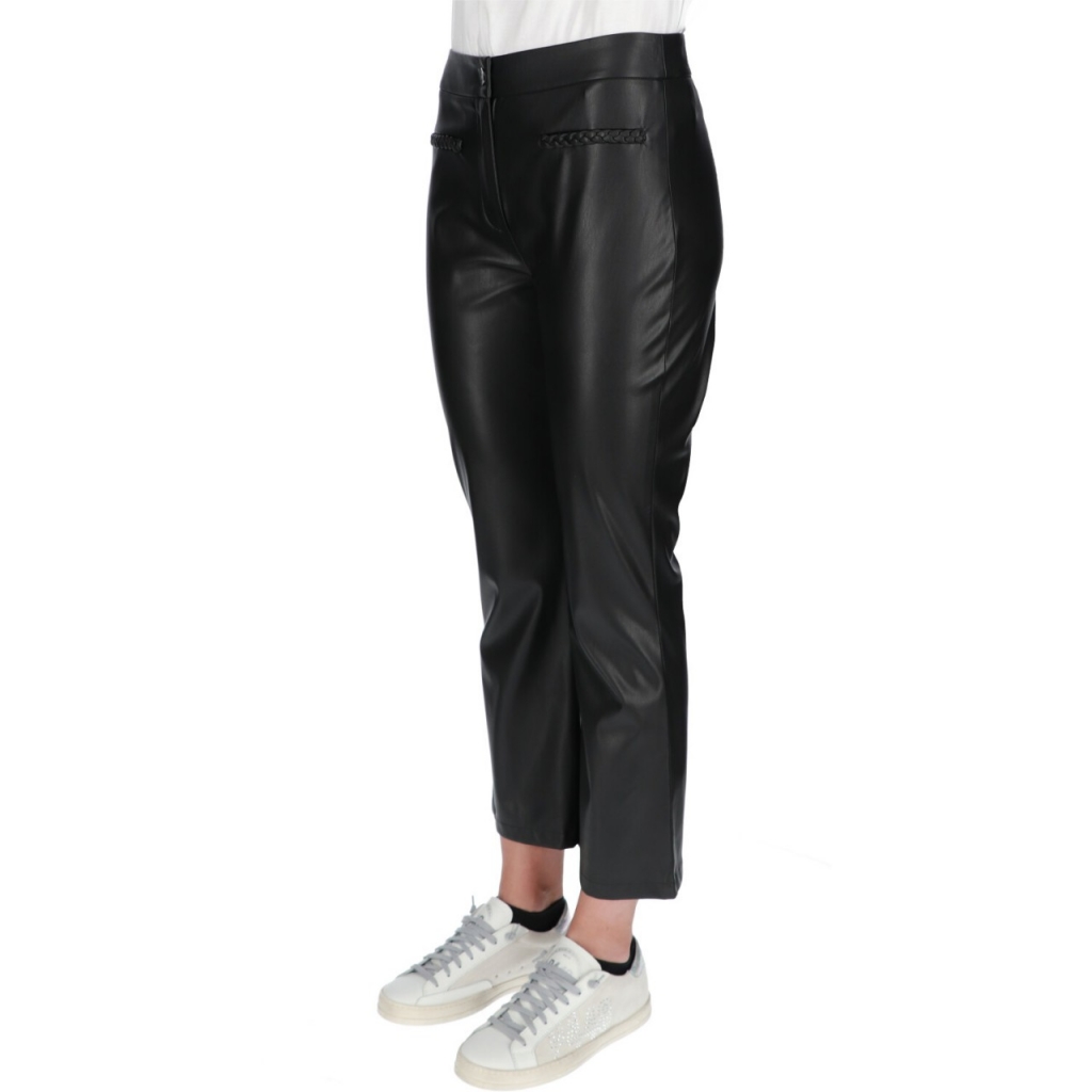 Pantaloni Liu Jo Jeans Donna Spalmato Lungo NERO