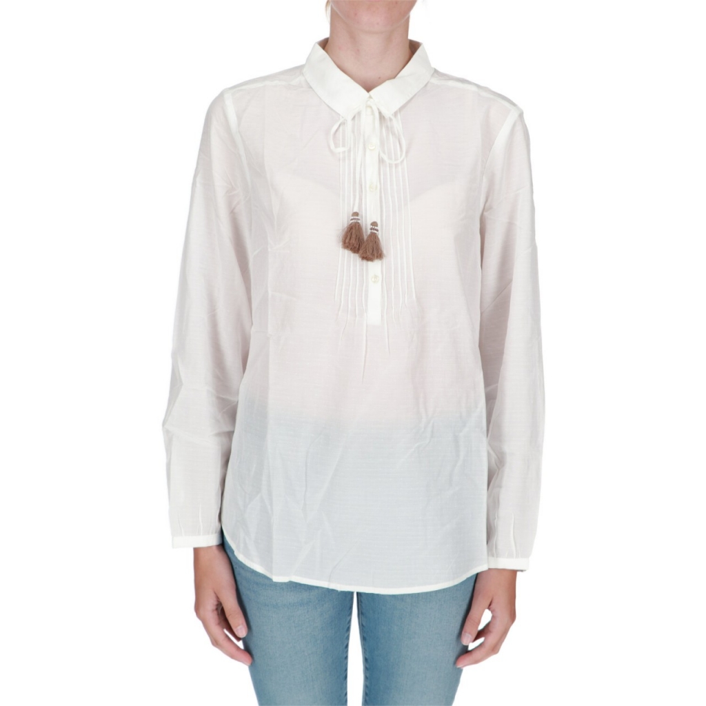 Camicia ScotchSoda Donna Pin Tuck Bib Top OFF WHITE