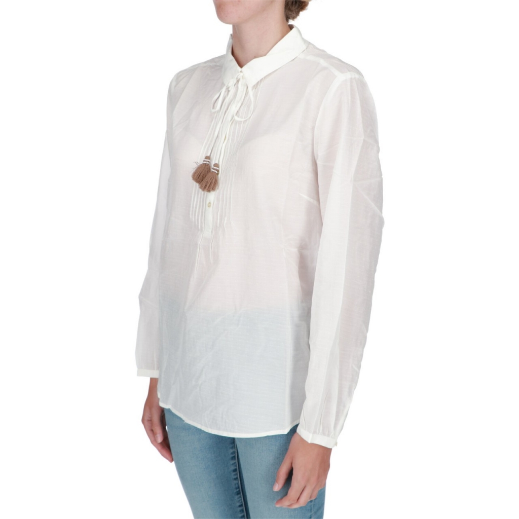 Camicia ScotchSoda Donna Pin Tuck Bib Top OFF WHITE