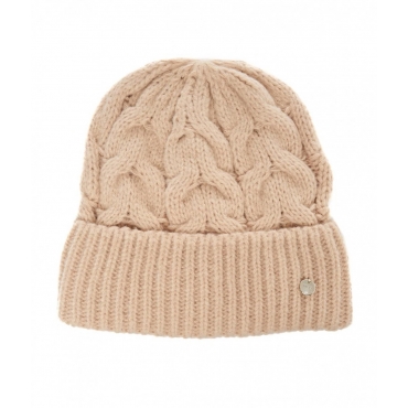 Beanie in maglia beige