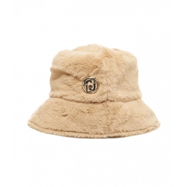 Cloche in eco pelliccia beige