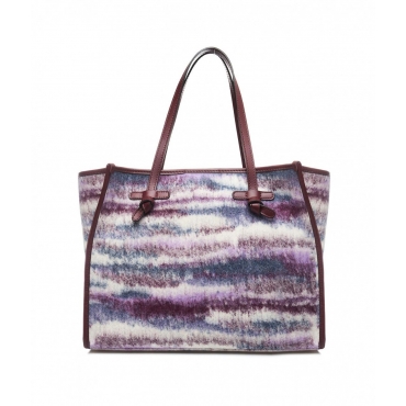 Shopper in jacquard melange bordeaux