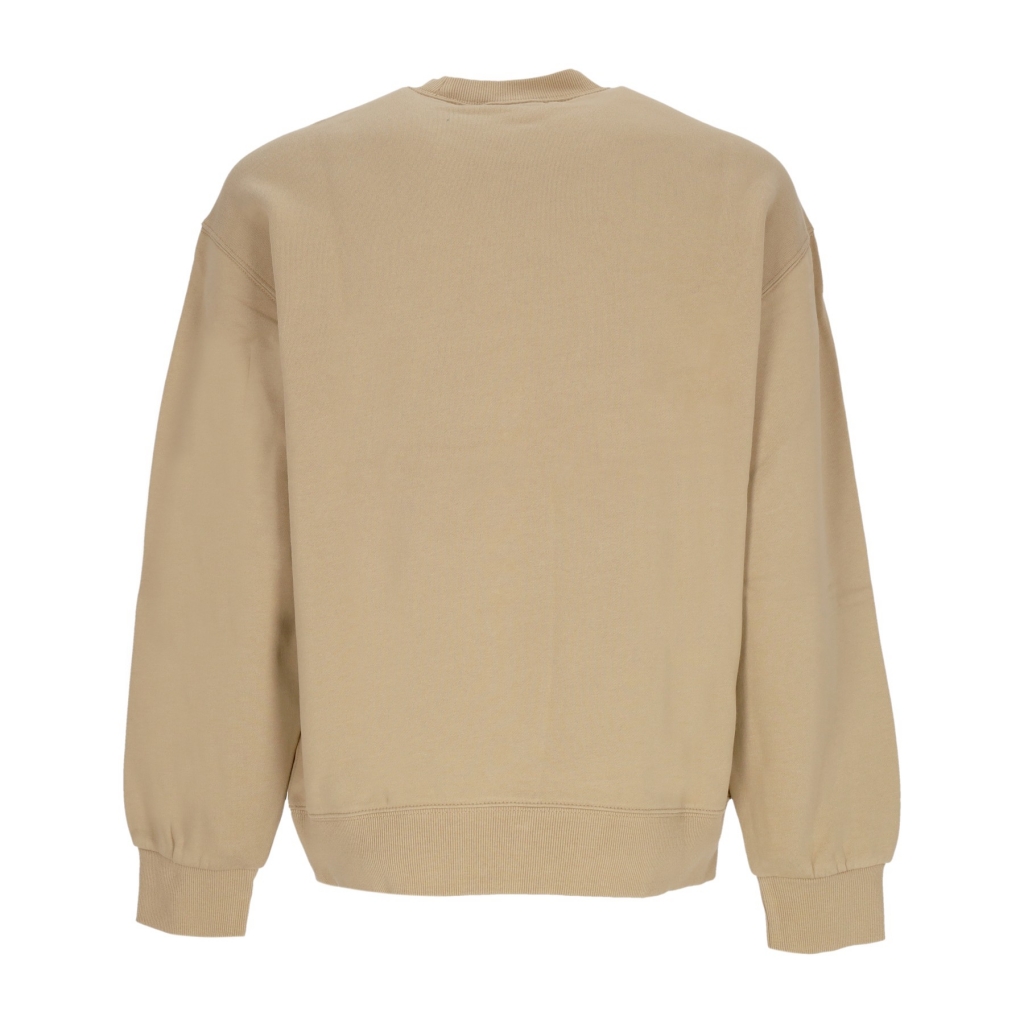 felpa girocollo uomo heart patch sweatshirt DUSTY H BROWN