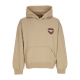 felpa cappuccio uomo heart hoodie DUSTY H BROWN