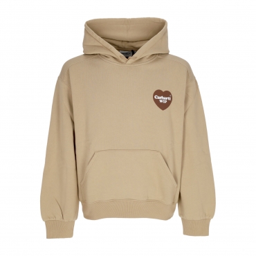 felpa cappuccio uomo heart hoodie DUSTY H BROWN